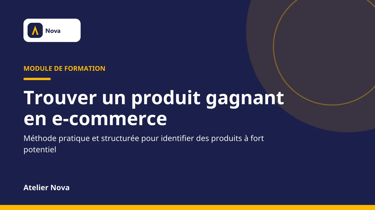 Couverture du module, marque fictive Atelier Nova